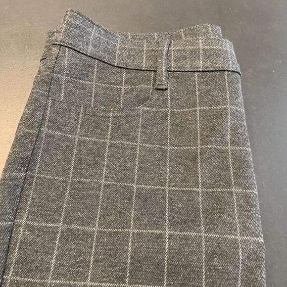 LOFT Women's Plaid Mid-Rise Flat Front Skinny Ankle Pants Gray White Size 4 - Picture 4 of 8